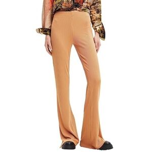 NWT Desigual Trapy Casual Pants Ribbed Slinky Rhinestone Embellishment - M